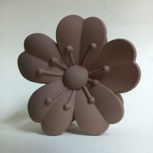 DARK BEIGE BROWN FLOWER CLAW CLIP ~ MATTE ~ LARGE