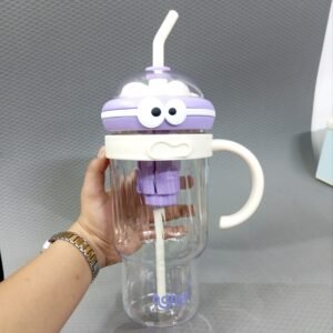 Cute Sipper Bottle ~ Heavy Quality ~ 1 litre ~ Purple and White Colour