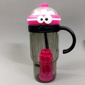 Cute Sipper Bottle ~ Heavy Quality ~ 1 litre ~ Black and Pink