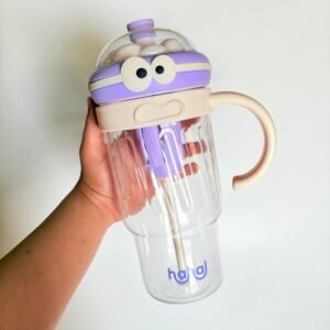Cute Sipper Bottle ~ Heavy Quality ~ 1 litre ~ Purple and White Colour