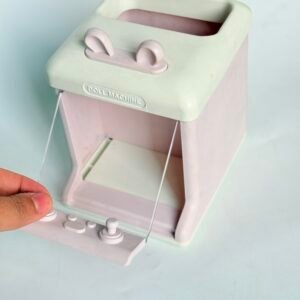 Pastel Pink Doll Machine Pen Stand with Bunny Ears – Cute Arcade Style Desk Organizer