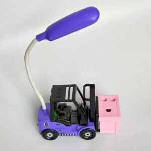 Sharpner and Table Lamp ~ Fork Truck Design ~ Chargeable ~ Pen Holder ~ Pink and Purple