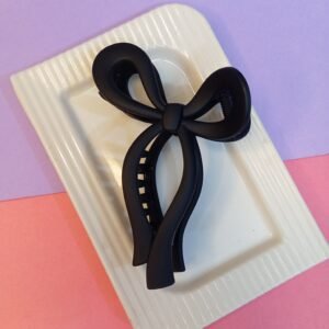BLACK BOW CLAW CLIP ~ LARGE SIZE