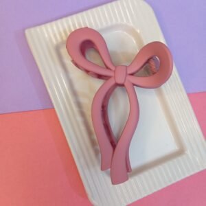 PINK BOW CLAW CLIP ~ LARGE