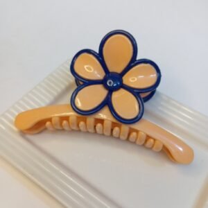 ORANGE AND BLUE CLAW CLIP ~ BUTTERCUP ~ LARGE SIZE