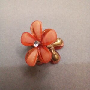 Orange Sparkle Mini Metal Claw Clip ( 1 Pc )