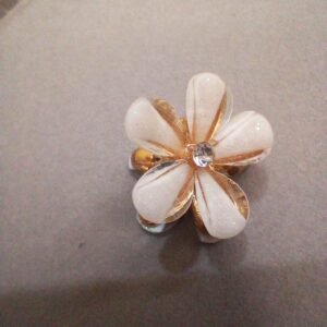 White Sparkle Mini Metal Claw Clip ( 1 Pc )