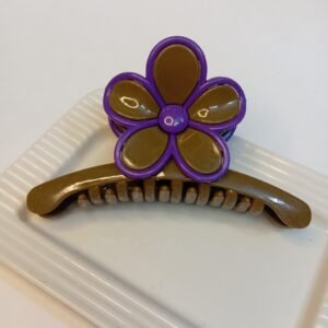 CHOCO BROWN AND PURPLE ~ BUTTERCUP CLAW CLIP ~ LARGE