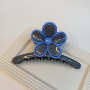 GREY AND SKY BLUE ~ BUTTERCUP CLAW CLIP ~ LARGE
