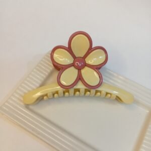 BUTTER YELLOW AND BROWN ~ BUTTERCUP CLAW CLIP ~ LARGE