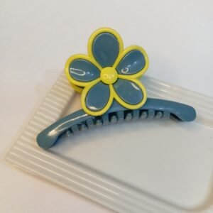 SEA GREEN AND YELLOW ~ BUTTERCUP CLAW CLIP ~ LARGE