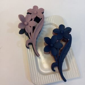 Korean Flower Hair Claw Clip ~ Lavender and blue ~ Dual coloured