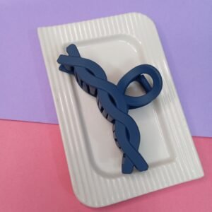 MATTE SPIRAL CLAW CLIP ~ LARGE ~ BLUE COLOUR