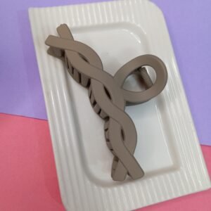 MATTE SPIRAL CLAW CLIP ~ LARGE ~ LIGHT BROWN COLOUR