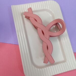 MATTE PINK SPIRAL CLAW CLIP ~ LARGE