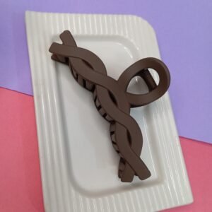 MATTE BROWN SPIRAL CLAW CLIP ~ LARGE