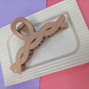 MATTE BEIGE SPIRAL CLAW CLIP ~ LARGE