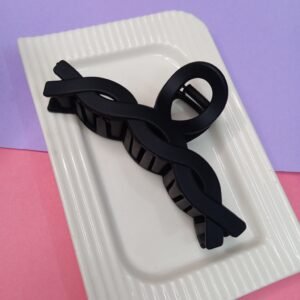 MATTE BLACK SPIRAL CLAW CLIP ~ LARGE