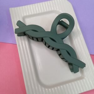 MATTE DARK GREEN SPIRAL CLAW CLIP ~ LARGE