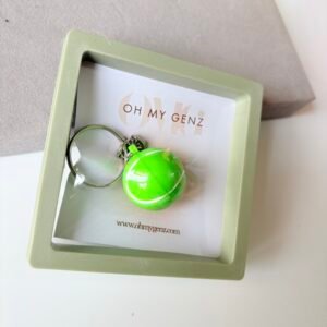 Mini Green Tennis Ball Keychain