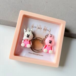 Cute Pink Bunny Rabbit Keychain ~ Pack of 2