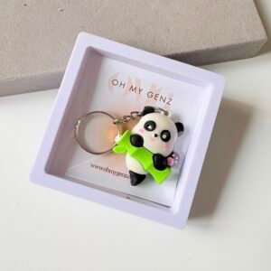 Panda Keychain with Bamboo