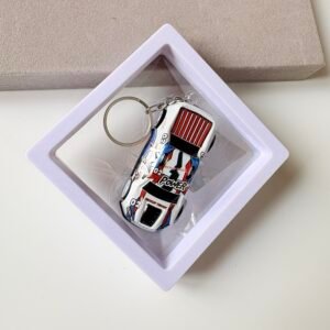 Pullback Toy Car Keychain ~ White Coloured