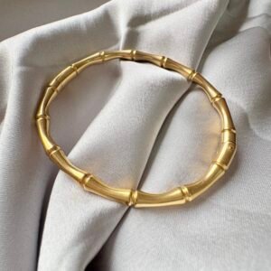 The "Bamboo Glow" Bangle ~ Adjustable Anti Tarnish