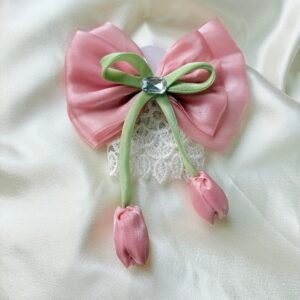 Blush Pink Tulip Bow Clip