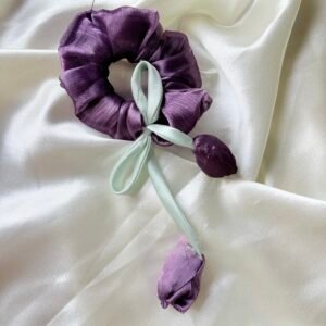Regal Plum Elegant Tulip Bloom Hair Scrunchie