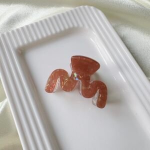 Squiggle Claw Clip ~ Choco Brown