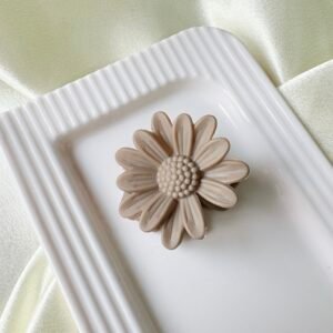 Pebble Grey Sunflower Claw Clip