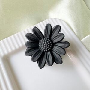 Matte Black Sunflower Claw Clip