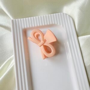 Peach Sorbet Bow Claw Clip
