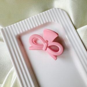 Pink Candy Bow Claw Clip
