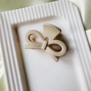 Blush Nude Bow Claw Clip ~ Small