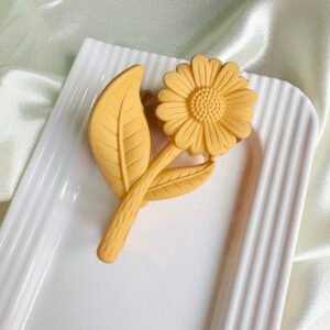 Muted Sunflower Yellow: Matte Floral Sunflower Hair Claw Clip