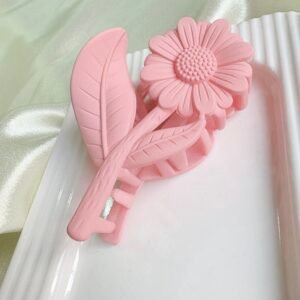 Blush Peony Pink : Matte Sunflower Claw Clip