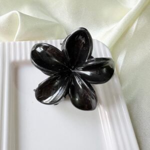 Flower Hair Claw – Midnight Black