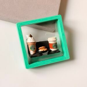 Star bucks coffee and cookies Miniature Clay Fridge Magnet