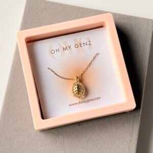 Crystal Studded Turtle Pendant Necklace ~ Anti Tarnish