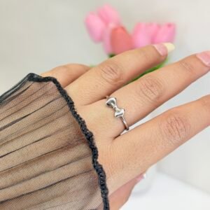 Polished Bow Silver Ring