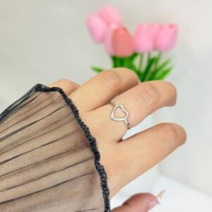 Simple Outline Heart Silver Ring
