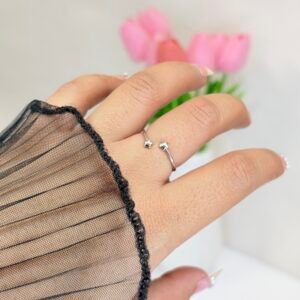 Twinkle Twin Star Silver Ring