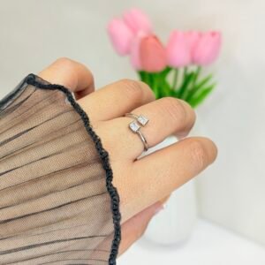 Double Cube Open Silver Ring 💎