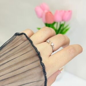 Triangle Spark Open Silver Ring