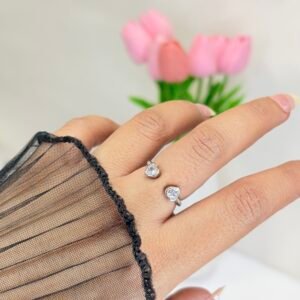 Double Heart Charm Ring