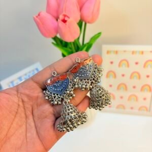 Aparajita oxidized Jhumka Earrings