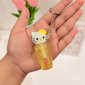 Golden Honey Kitty Yellow Glitter Lip Gloss Keychain for Girls 🌻