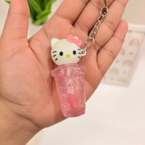 Cotton Candy Kitty Light Pink Glitter Lip Gloss Keychain for Girls 🎀